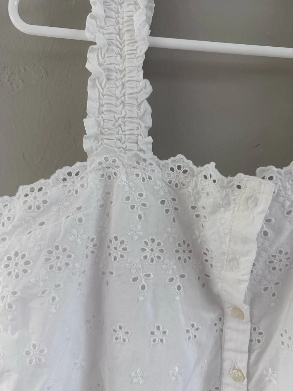 Doen for Gap • girl’s eyelet dress in white with buttons down front